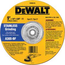 DeWalt DW8419 - 9" x 1/4" x 5/8"-11 stainless steel wheel