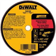 DeWalt DW8700 - 2-1/2" x .035" x 3/8" A60T long life wheel