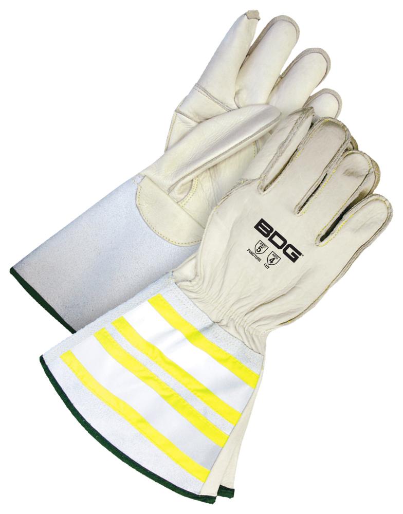 Grain Cowhide Utility Glove Hi-Viz Gauntlet w/ Kevlar Lining<span class=' ItemWarning' style='display:block;'>Item is usually in stock, but we&#39;ll be in touch if there&#39;s a problem<br /></span>