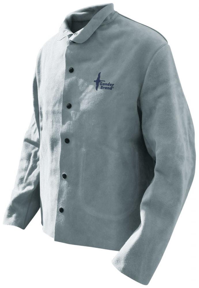 Welding Jacket Grey Split Cowhide Banox FR Canvas Back<span class=' ItemWarning' style='display:block;'>Item is usually in stock, but we&#39;ll be in touch if there&#39;s a problem<br /></span>