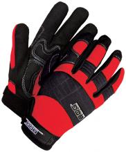 Bob Dale Gloves & Imports Ltd 20-1-10605R-X2L - Mechanics Glove Synthetic Leather Anti-Vib Gel Palm Red