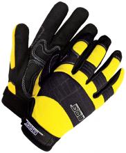 Bob Dale Gloves & Imports Ltd 20-1-10605Y-XL - Mechanics Glove Synthetic Leather Anti-Vib Gel Palm Yellow