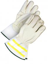 Bob Dale Gloves & Imports Ltd 60-1-1283-S - Grain Cowhide Utility Glove Hi-Viz 3 in Cuff