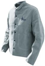 Bob Dale Gloves & Imports Ltd 64-1-40P-X3L - Welding Jacket Grey Split Cowhide Banox FR Canvas Back
