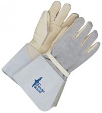 Bob Dale Gloves & Imports Ltd 64-9-1268-11 - PREMIUM GRAIN PALM SPLIT LEATHER BACK GAUNTLET UTILITY GLOVE