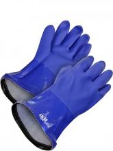 Bob Dale Gloves & Imports Ltd 99-1-820BD-9 - Coated PVC Triple Coated Gauntlet Blue Beaded Cuff