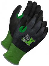 Bob Dale Gloves & Imports Ltd 99-1-9561-10 - Green 21G Seamless Knit Cut Resistant Black PU Palm w/ Touchscreen