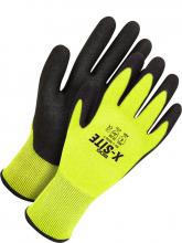 Bob Dale Gloves & Imports Ltd 99-1-9606-6 - Seamless Knit Hi-Viz Yellow Nylon 15-Gauge, Black NFT Palm