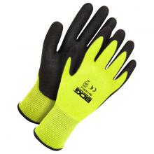 Bob Dale Gloves & Imports Ltd 99-1-9781-10 - Seamless Knit HPPE Cut Resistant Hi-Viz Yellow PU Foam Palm