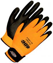 Bob Dale Gloves & Imports Ltd 99-1-9855-7 - Seamless Knit Orange Hi-Viz Nylon Black Bi-Polymer Palm
