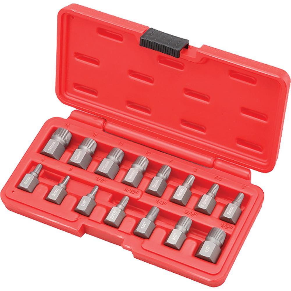 15-PC METRIC & SAE SCREW EXTRACTOR SET<span class=' ItemWarning' style='display:block;'>Item is usually in stock, but we&#39;ll be in touch if there&#39;s a problem<br /></span>