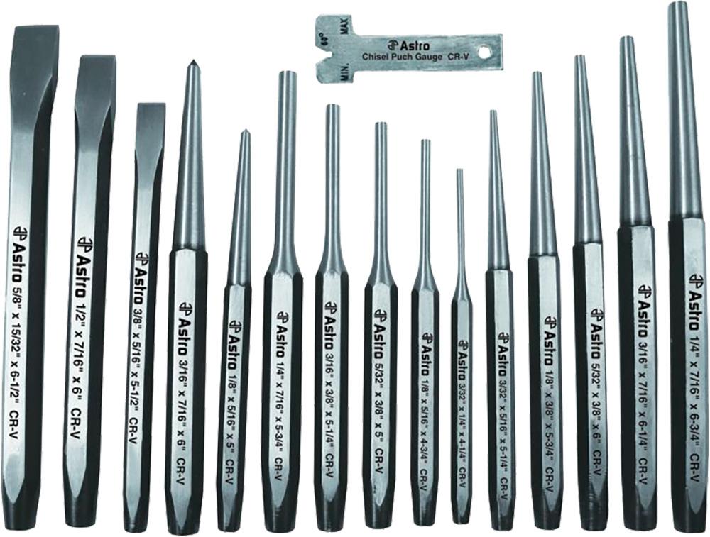 16 PC PUNCH AND CHISEL SET<span class=' ItemWarning' style='display:block;'>Item is usually in stock, but we&#39;ll be in touch if there&#39;s a problem<br /></span>