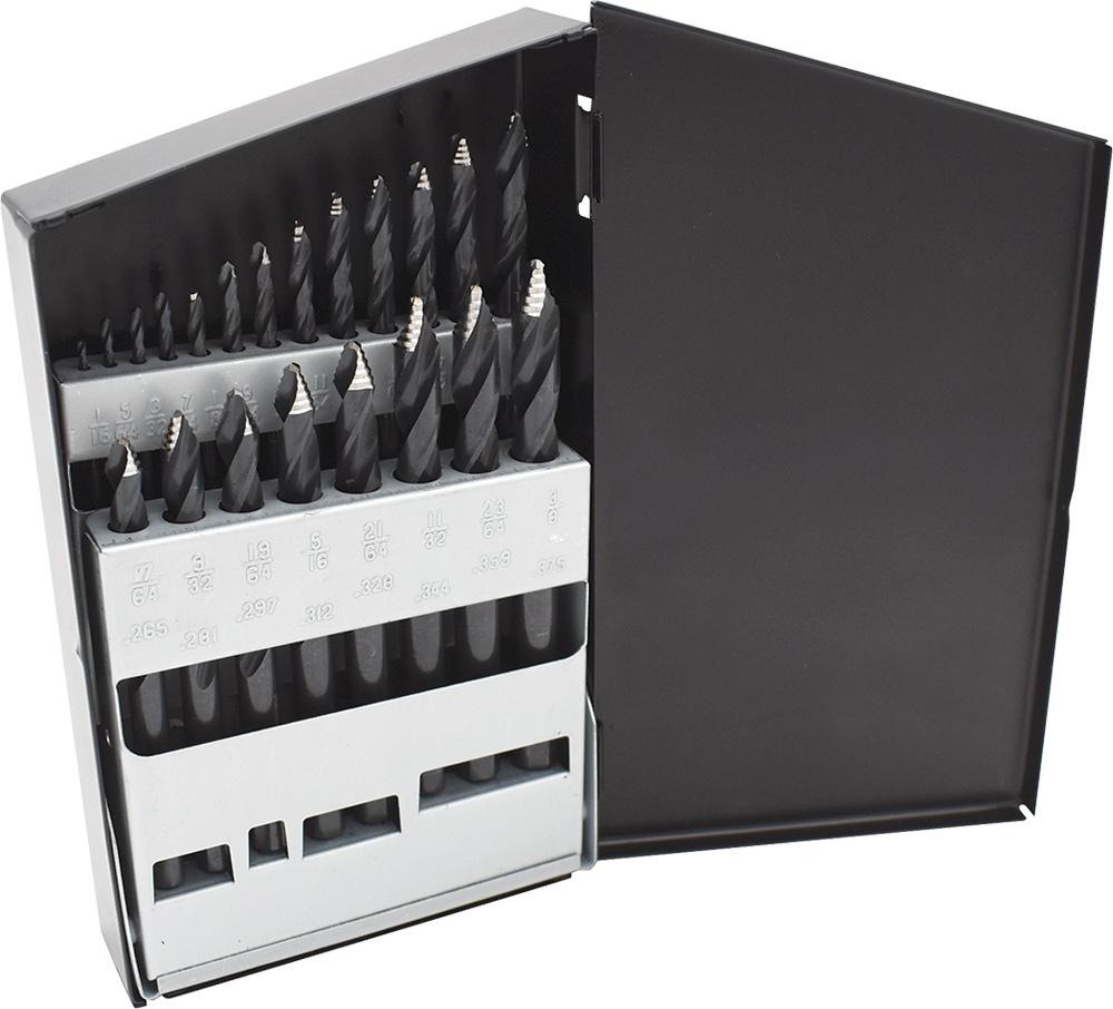 ONYX 21-PC TURBOSTEP HSS MECHANICS LENGTH DRILL BIT SET, 1/16&#34; - 3/8&#34;<span class=' ItemWarning' style='display:block;'>Item is usually in stock, but we&#39;ll be in touch if there&#39;s a problem<br /></span>