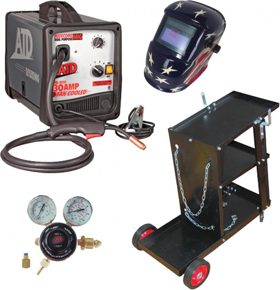 130 AMP MIG/FLUX CORE WELDER + FREE REGULATOR, HELMET & CART<span class=' ItemWarning' style='display:block;'>Item is usually in stock, but we&#39;ll be in touch if there&#39;s a problem<br /></span>