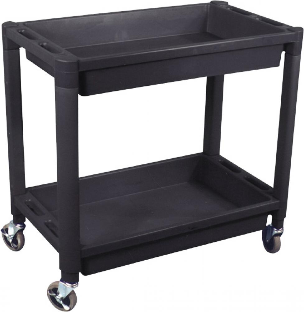 2-TRAY HEAVY DUTY PLASTIC UTILITY CART<span class=' ItemWarning' style='display:block;'>Item is usually in stock, but we&#39;ll be in touch if there&#39;s a problem<br /></span>