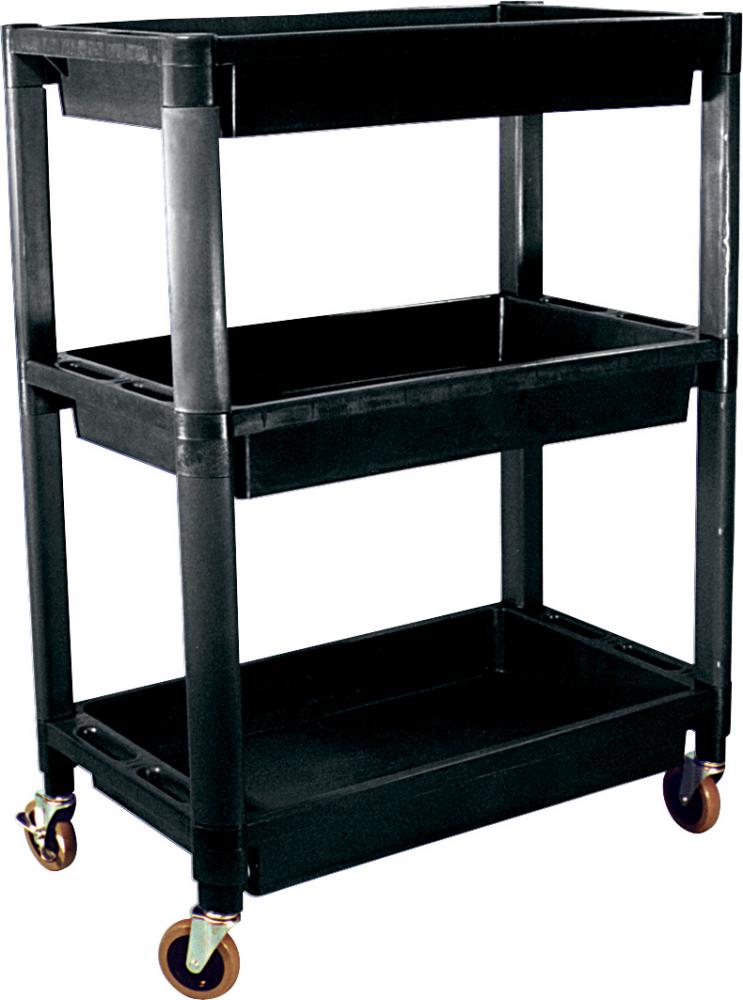 3-TRAY HEAVY DUTY PLASTIC UTILITY CART<span class=' ItemWarning' style='display:block;'>Item is usually in stock, but we&#39;ll be in touch if there&#39;s a problem<br /></span>
