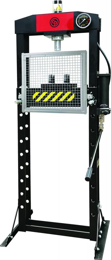 20 TON SHOP PRESS WITH SAFETY CAGE & 2 V BLOCKS<span class=' ItemWarning' style='display:block;'>Item is usually in stock, but we&#39;ll be in touch if there&#39;s a problem<br /></span>
