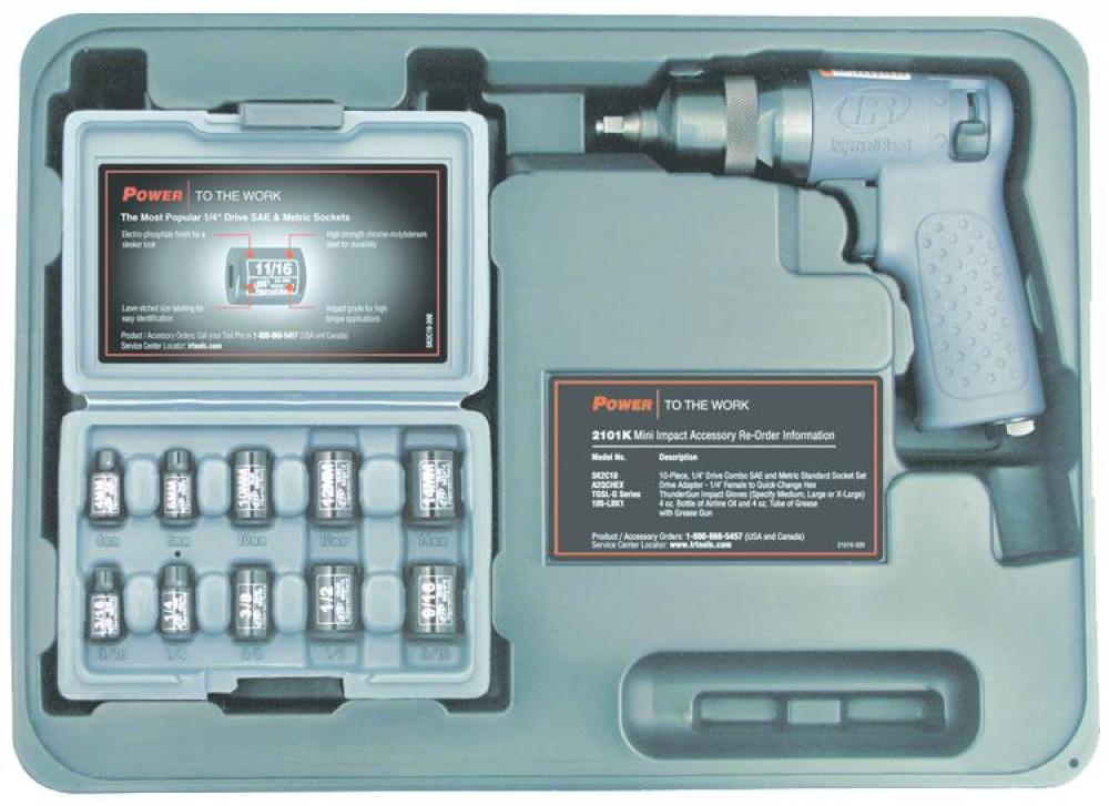1/4&#34; DRIVE MINI IMPACT TOOL KIT WITH 10-PC SAE/METRIC SOCKET SET<span class=' ItemWarning' style='display:block;'>Item is usually in stock, but we&#39;ll be in touch if there&#39;s a problem<br /></span>