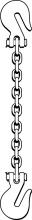 Ben-Mor SGG80012006-00 - G80 CHAIN SINGLE SLING 1/2'' X 6' GRAB/GRAB
