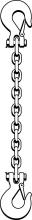 Ben-Mor SSS100038008-00 - G100 CHAIN SINGLE SLING 3/8'' X 8' SLIP/SLIP