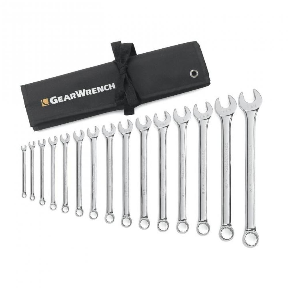 15 Pc. 12 Point SAE Long Pattern Combination Wrench Set with Wrench Roll<span class=' ItemWarning' style='display:block;'>Item is usually in stock, but we&#39;ll be in touch if there&#39;s a problem<br /></span>