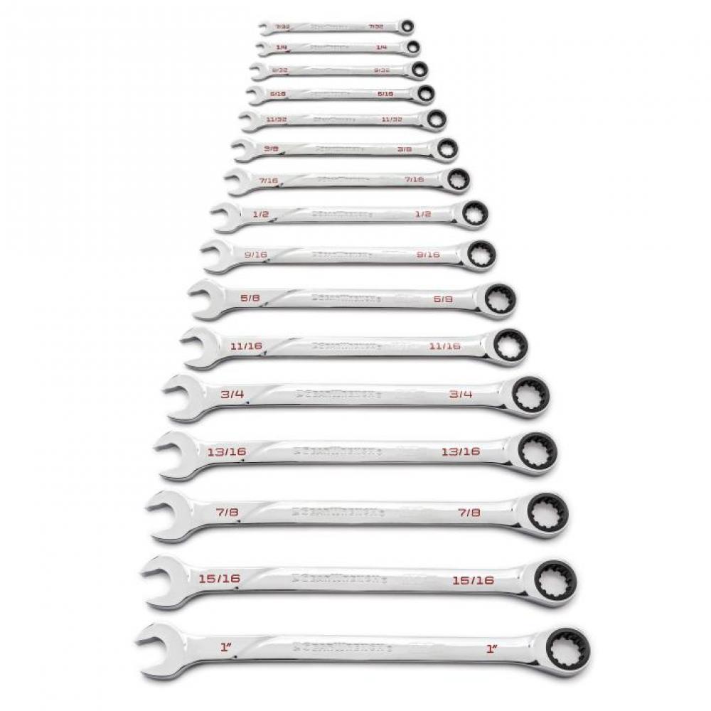 16 Pc. 120XP™ Universal Spline SAE XL Combination Ratcheting Wrench Set<span class=' ItemWarning' style='display:block;'>Item is usually in stock, but we&#39;ll be in touch if there&#39;s a problem<br /></span>