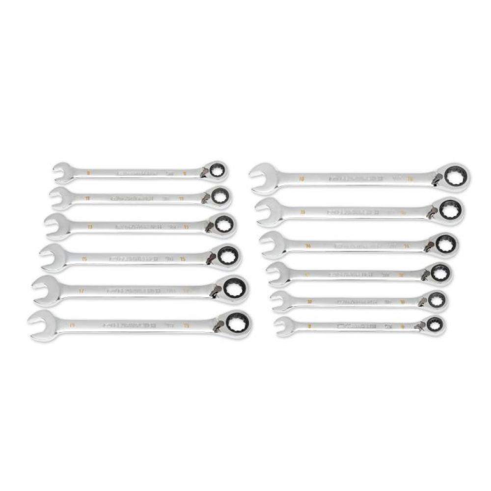 12 Pc. 90-Tooth 12 Point Metric Reversible Ratcheting Wrench Set with Wrench Roll<span class=' ItemWarning' style='display:block;'>Item is usually in stock, but we&#39;ll be in touch if there&#39;s a problem<br /></span>