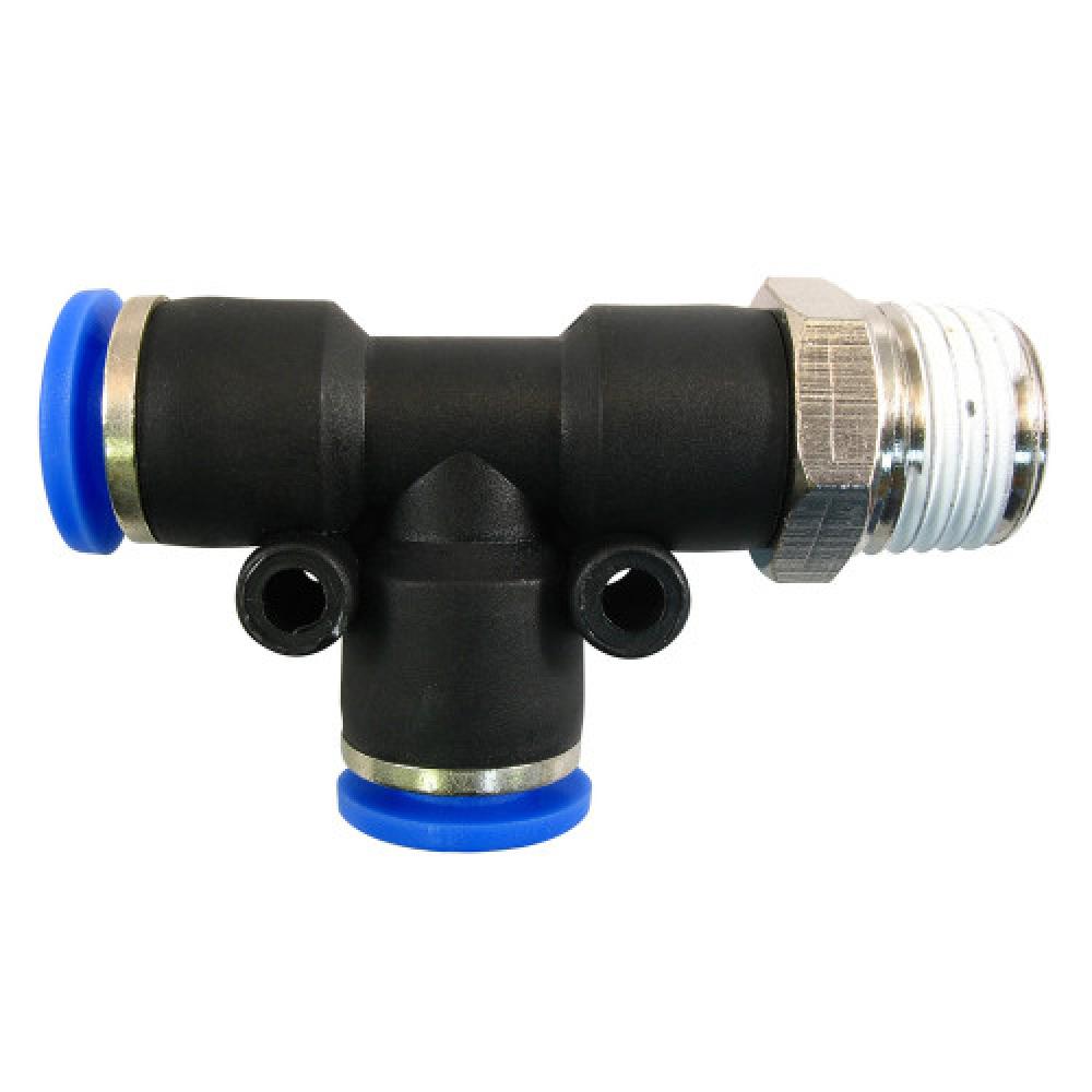 3/8&#34;x3/8&#34; PTC Male Run Tee Swivel Nylon<span class=' ItemWarning' style='display:block;'>Item is usually in stock, but we&#39;ll be in touch if there&#39;s a problem<br /></span>