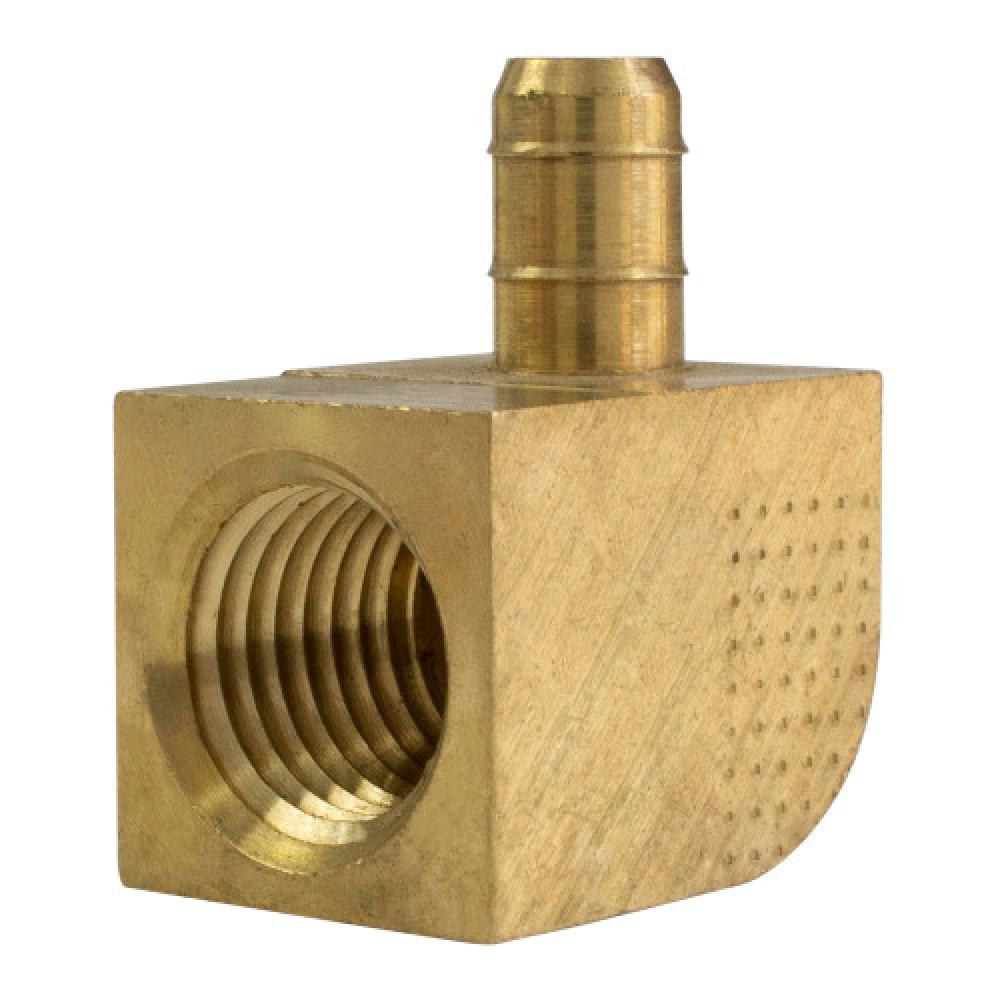 3/8&#34;x1/4&#34; Sure-Barb Elbow 90° (To Female Pipe) Brass<span class=' ItemWarning' style='display:block;'>Item is usually in stock, but we&#39;ll be in touch if there&#39;s a problem<br /></span>