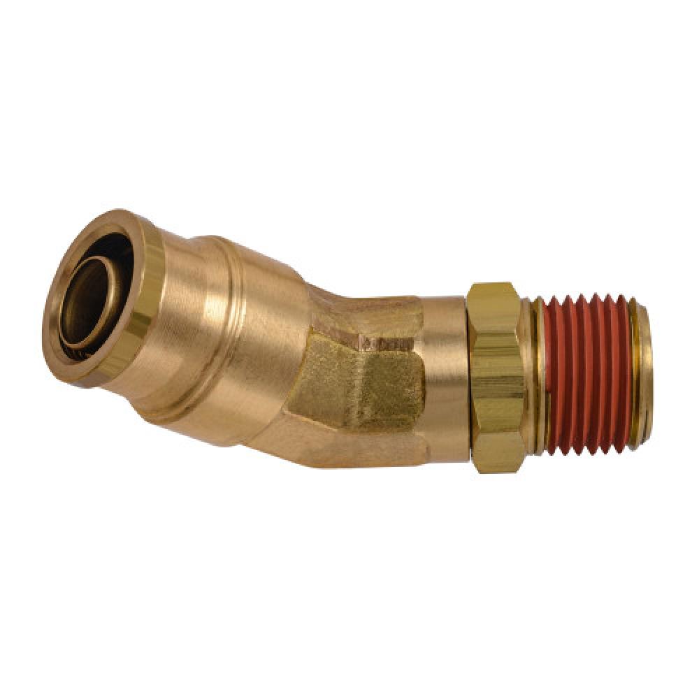 3/8&#34;x1/4&#34; PTC Air Brake Male Elbow 45° Swivel Brass<span class=' ItemWarning' style='display:block;'>Item is usually in stock, but we&#39;ll be in touch if there&#39;s a problem<br /></span>