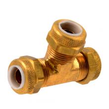 Paulin D64P-4 - 1/4" Poly Tube Union Tee Brass