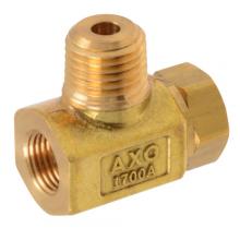 Paulin D2000 - 1/4"x1/4" Manifold Check Tee (Inlet x Outlet) Brass