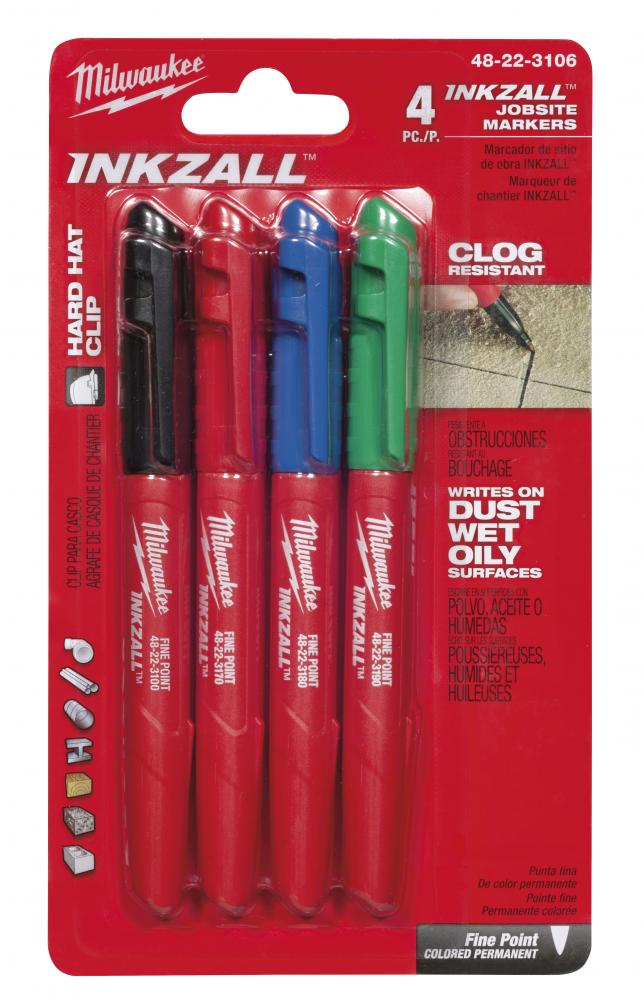 INKZALL™ Fine Point Colored Markers (4 Pack)<span class=' ItemWarning' style='display:block;'>Item is usually in stock, but we&#39;ll be in touch if there&#39;s a problem<br /></span>