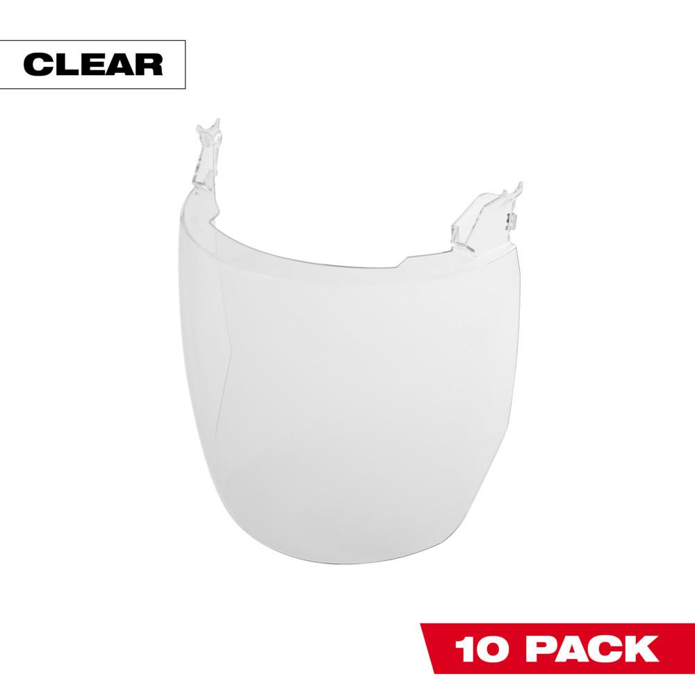 10pk Clear Face Shield Replacement Lenses (No-brim Helmet Only Mount)<span class=' ItemWarning' style='display:block;'>Item is usually in stock, but we&#39;ll be in touch if there&#39;s a problem<br /></span>