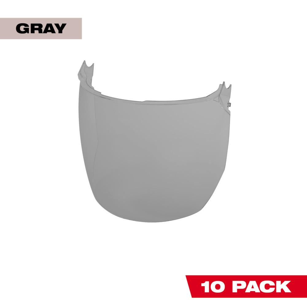 10pk Gray Face Shield Replacement Lenses (Helmet & Hard Hat Mount)<span class=' ItemWarning' style='display:block;'>Item is usually in stock, but we&#39;ll be in touch if there&#39;s a problem<br /></span>