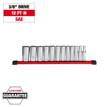 Milwaukee 48-22-9421 - 12pc 3/8" Drive 12-Point Deep Well SAE Socket Set