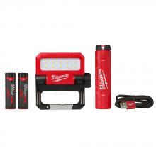 Milwaukee 2114-21P - USB Rechargeable Rover™ Pivoting Flood Light with Pack-in Battery and Charger