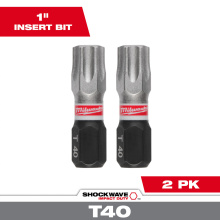 Milwaukee 48-32-4438 - SHOCKWAVE Impact Duty 1" T40 INSERT BIT 2Pk
