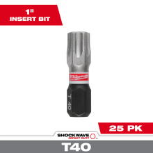 Milwaukee 48-32-4138 - SHOCKWAVE Impact Duty 1" T40 INSERT BITS 25Pk
