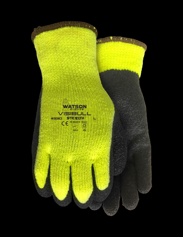 STEALTH VISIBULL CRINKLED RUBBER LATEX HI VIS LINED COATED - S<span class=' ItemWarning' style='display:block;'>Item is usually in stock, but we&#39;ll be in touch if there&#39;s a problem<br /></span>