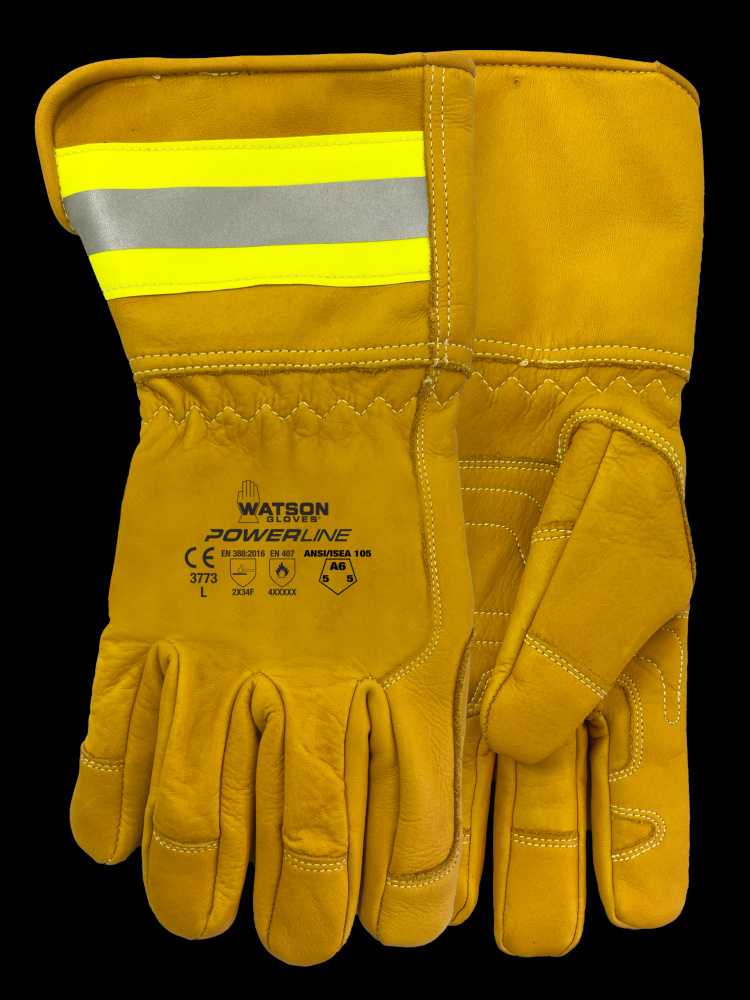 POWERLINE A6 FULLGRAIN COW REFLECTIVE 4 INCH CUFF UTILITY - X<span class=' ItemWarning' style='display:block;'>Item is usually in stock, but we&#39;ll be in touch if there&#39;s a problem<br /></span>