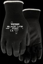 Watson Gloves 391-S - STEALTH BLACK LITE LIGHTWEIGHT POLY NYLON SHELL COATED - S
