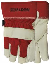 Watson Gloves 4002-XXS - RED BARON FULLGRAIN COW COTTON DRILL BACK COMBO - XXS