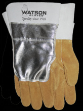 Watson Gloves 525A-11 - BUCKWELD SPLIT ELK CLUTE CUT ALUMINIZED BACK PATCH WELDING - 11