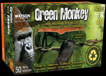 Watson Gloves 5557PF-S - GREEN MONKEY RECLAIM 6 MIL NITRILE DIAMOND GRIP DISPOSABLE - S