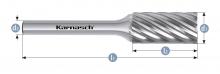 Karnasch 114031.005 - Tungsten carbide burr - Uncoated