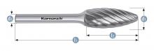 Karnasch 114038.015 - Tungsten carbide burr - Uncoated