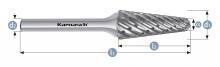 Karnasch 114049.025 - Tungsten carbide burr - Uncoated
