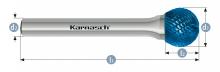 Karnasch 115032.100 - Tungsten carbide burr - BLUE-TEC
