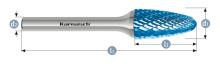 Karnasch 115051.040 - Tungsten carbide burr - BLUE-TEC